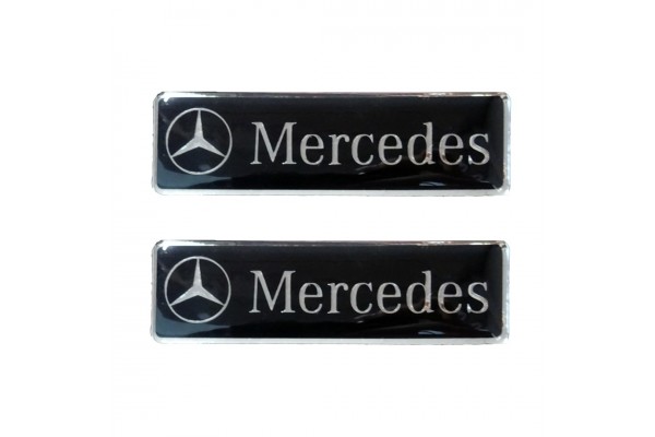 Mercedes Σηματα Βιδωτα 10 Χ 3 cm Εποξειδικης Ρυτινης (ΥΓΡΟ ΓΥΑΛΙ) Σε ΜΑΥΡΟ/ΧΡΩΜΙΟ Για Πατακια - 2 ΤΕΜ.