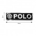 Race Axion Wv Polo Σήματα για Πατάκια Εποξειδικής Ρητίνης Βιδωτά Μαύρο/Χρώμιο 10x3cm 2τμχ