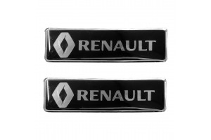 Renault Σηματα Βιδωτα 10 Χ 3 cm Εποξειδικης Ρυτινης (ΥΓΡΟ ΓΥΑΛΙ) Σε ΜΑΥΡΟ/ΧΡΩΜΙΟ Για Πατακια - 2 ΤΕΜ.