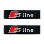 Race Axion S-Line Σήματα για Πατάκια Εποξειδικής Ρητίνης Βιδωτά Μαύρο/Κόκκινο/Χρώμιο 10x3cm 2τμχ