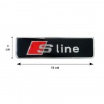 Race Axion S-Line Σήματα για Πατάκια Εποξειδικής Ρητίνης Βιδωτά Μαύρο/Κόκκινο/Χρώμιο 10x3cm 2τμχ