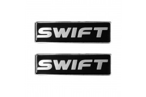 Race Axion Swift Σήματα για Πατάκια Εποξειδικής Ρητίνης Βιδωτά Μαύρο/Χρώμιο 10x3cm 2τμχ