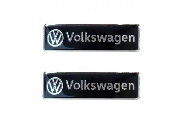 VW Σηματα Βιδωτα 10 Χ 3 cm Εποξειδικης Ρυτινης (ΥΓΡΟ ΓΥΑΛΙ) Σε ΜΑΥΡΟ/ΧΡΩΜΙΟ Για Πατακια - 2 ΤΕΜ.
