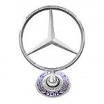 Mercedes Σημα Καπω 3D Μεταλλικο Βιδωτο Με Βαση ΜΠΛΕ/ΧΡΩΜΙΟ 7,5x10,3cm 1ΤΕΜ.