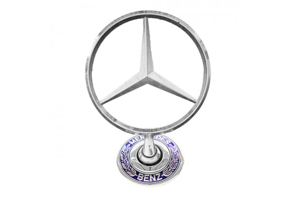 Mercedes Σημα Καπω 3D Μεταλλικο Βιδωτο Με Βαση ΜΠΛΕ/ΧΡΩΜΙΟ 7,5x10,3cm 1ΤΕΜ.