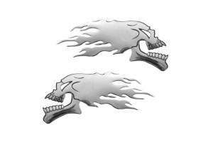 Lampa Skulls Αυτοκόλλητα Αυτοκινήτου Χρωμίου 14 x 6.5cm 2τμχ