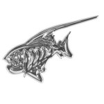 Lampa 3D Piranha Αυτοκόλλητο Αυτοκινήτου Χρωμίου