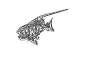 Lampa 3D Piranha Αυτοκόλλητο Αυτοκινήτου Χρωμίου