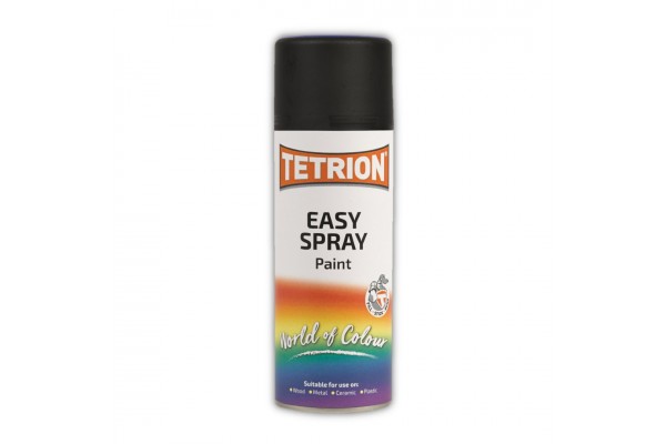 Tetrion Easy Spray Ακρυλικό Σπρέι Βαφής Μαύρο με Γυαλιστερό Εφέ 400ml