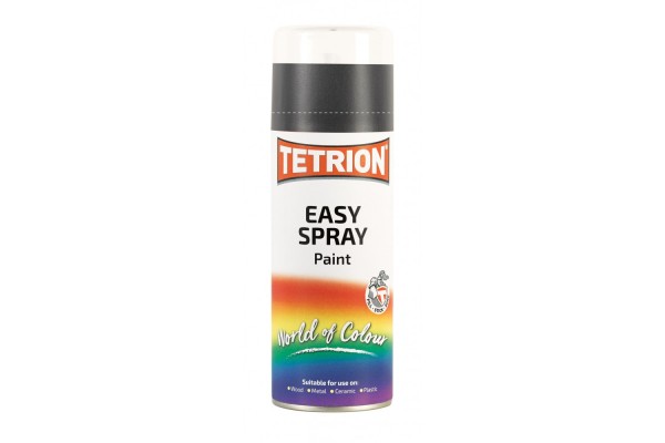 Tetrion Easy Spray Ακρυλικό Σπρέι Βαφής Μαύρο με Σατινέ Εφέ 400ml