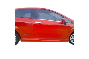 Fiat Grande Punto 3D 2006+ Trim Μαρκε Παραθυρων Αυτοκολλητα Χρωμιου 2ΤΕΜ.