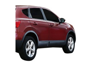 Nissan Qashqai 5D 2007>2010 Trim Μαρκε Παραθυρων Αυτοκολλητα Χρωμιου 4ΤΕΜ.