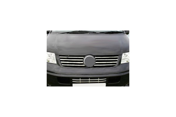 S-dizayn Διακοσμητικές Γρύλλιες Μάσκας Εμπρός Χρωμίου 8τμχ VW T5 Transporter 2003-2010