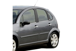 Citroen C3 5D 02-09 Trim Μαρκε Παραθυρων Αυτοκολλητα Χρωμιου Μεταλλικα 4ΤΕΜ.
