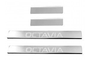 Skoda Octavia Ιιι 2013+ Μαρσπιε Εσωτερικα Χρωμιο Αυτοκολλητα 4ΤΕΜ.