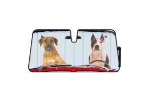Αξεσουαρ Αυτοκινητου Εσωτερικη Ηλιοπροστασια Παρμπριζ Premium Two Dogs (68 Χ 147 cm)
