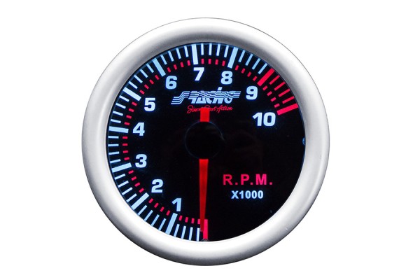 Στροφομετρο 0-10000rpm 52mm 2 Inch Μαυρο Με Κοκκινο Φωτισμο