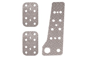 Luisi Σετ Πεταλιέρες Αυτοκινήτου Universal Αλουμινίου Ασημί 3τμχ