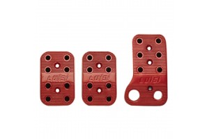 Luisi Σετ Πεταλιέρες Αυτοκινήτου Universal Αλουμινίου Κόκκινες 3τμχ