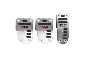 Lampa Race1 Σετ Πεταλιέρες Αντιολισθητικές Αυτοκινήτου Universal Αλουμινίου Ασημί 3τμχ