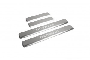 Skoda Octavia A7 2013+ Μαρσπιε Εσωτερικα Χρωμιο Αυτοκολλητα 4ΤΕΜ.