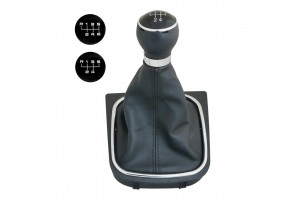 VW Golf 5 2003> / Golf 6 2008> / Πομολο Με Ενδειξη 6 Ταχυτητων & Μαυρη Φουσκα Σε Πλαισιο