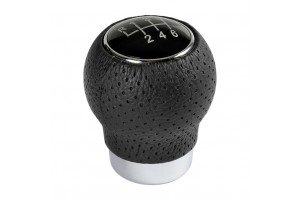 Πομολο Ταχυτητων MULTI-GEAR Δερματινο ΜΑΥΡΟ/ΧΡΩΜΙΟ Με 7 Αυτοκολλητα Ενδειξης Ταχυτητων 32mm (FIAT+OP