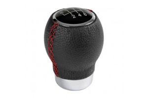 Πομολο Ταχυτητων Ikon Sport Μαυρο Με Κοκκινη Ραφη  7 Αυτοκολλητα Ενδειξης Ταχυτητων 31mm (FIAT+OPEL)