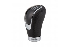 Πομολο Ταχυτητων Μαυρο Skin Με 3 Αυτοκολλητα Ενδειξης Ταχυτητων Και 3 Ανταπτορες 8/10/12mm ECO-LEATHER