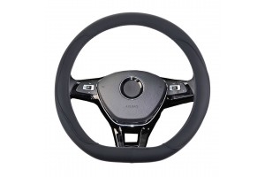 AMiO Κάλυμμα Τιμονιού σε Σχήμα D Μαύρο 37-39cm