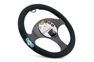 Καλυμμα Τιμονιου Μαυρο Με Λουλουδια