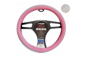 Καλυμμα Τιμονιου Pink And Diamonds Ροζ Με Στρας Οικολογικο Δερμα 37>39cm