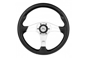 Luisi Τιμονι Grinta 350mm Τριακτινο Μαυρο Με Ασημι Κεντρο Luisi