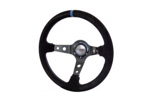 Simoni Racing Shakedown Τριάκτινο 350mm Μαύρο/Μπλε Ρίγα