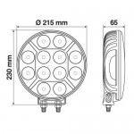 Lampa Orion Προβολέας 12 LED 120W 9-36V 8.400lm 21.5cm- Chrome