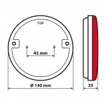 Φως Φορτηγου Πισω 12/24V 29LED ΚΟΚΚΙΝΟ/ΠΟΡΤΟΚΑΛΙ 3 Χρησεων Δεξι Στρογγυλο 139mm 1ΤΕΜ.