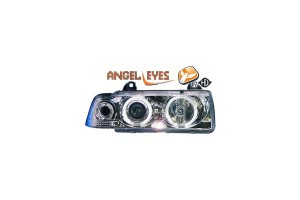 Diederichs Μπροστινά Φανάρια Angel Eyes για BMW Σειρά 3 Limousine/Touring E36 1990-1999 Χρώμιο 2τμχ
