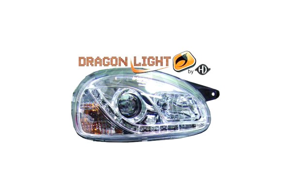 Diederichs Dragonlight Μπροστινά Φανάρια LED για Opel Corsa B 3D/5D 1993-2000 Chrome 2τμχ