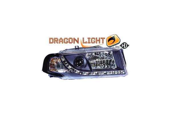 Skoda Octavia 4 97-04 DRAGONLIGHT+LED Black