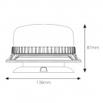 AMiO Φάρος Μαγνητικός W03M IP56 LED 12/24V 136x87mm - Πορτοκαλί