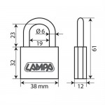 Lampa Standard Λουκέτο Πέταλο με Κλειδί 60mm 65422
