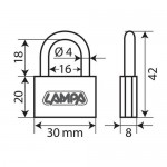Lampa Basic Λουκέτο Πέταλο με Κλειδί 50mm 65427