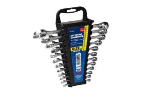 12-τεμάχια Κλειδιά καστάνιας Xρωμίου Bαναδίου HD-PE Χάλυβα σετ γαλλικό κλειδί σε πλαστική κασετίνα