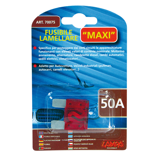 20 Pack 50 Amp Maxi Blade Fuses – Red 50A For Car, Van, Bike (Large)