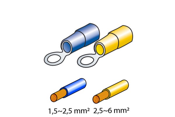 Lampa Ring Terminals Kit Yellow/Blue