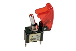 Lampa Aluminium Toggle Switch Red Led 12/24V
