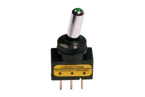 Lampa Racing-Type Aluminium Toggle Switch Green Led