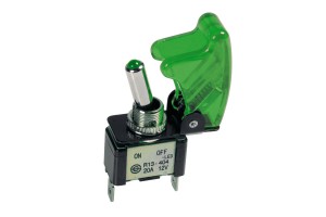 Lampa Aluminium Toggle Switch Green Led