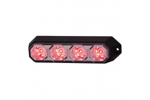 Φως Προειδοποιησης 12/24V HOR78 6W 4LED 143x35mm Κοκκινο