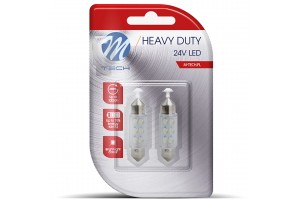 M-Tech Λαμπακια Πλαφονιερας C5W 24V 0,24W SV8,5 41mm Led 8xFlux 3mm Λευκο Blister 2ΤΕΜ M-TECH